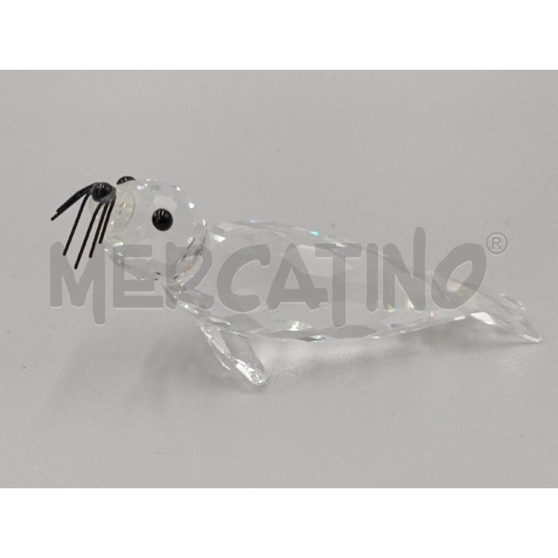 STATUA FOCA CRISTALLO SWAROVSKI C/BAFFI NERI  | Mercatino dell'Usato Moncalieri bengasi 1