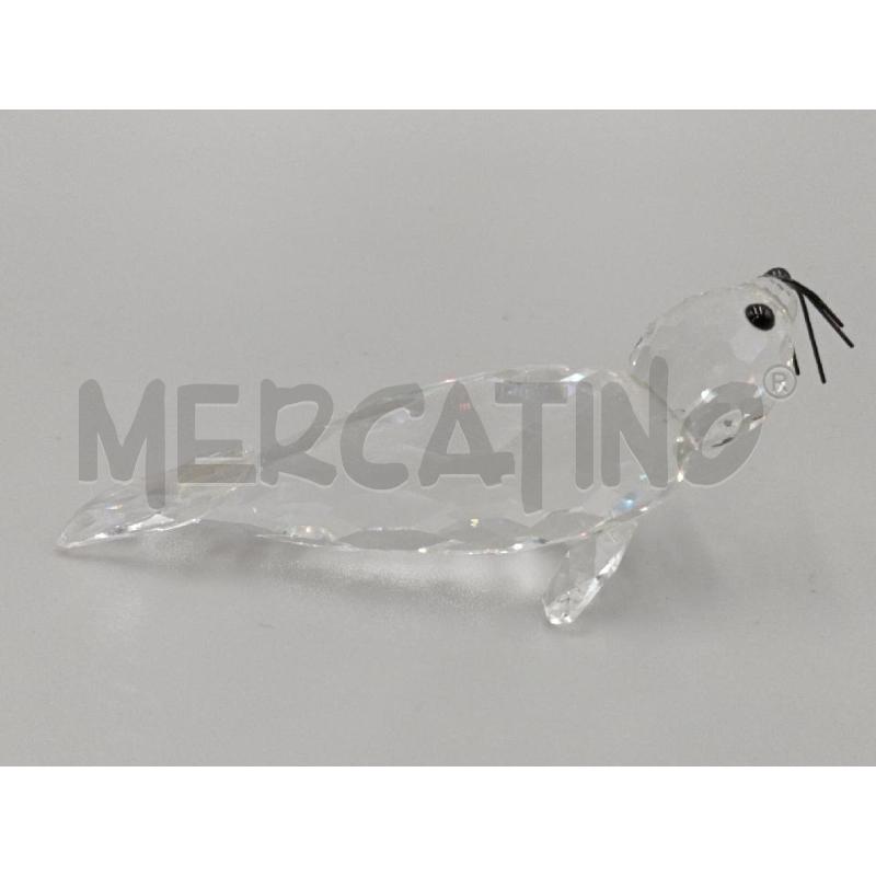 STATUA FOCA CRISTALLO SWAROVSKI C/BAFFI NERI  | Mercatino dell'Usato Moncalieri bengasi 3