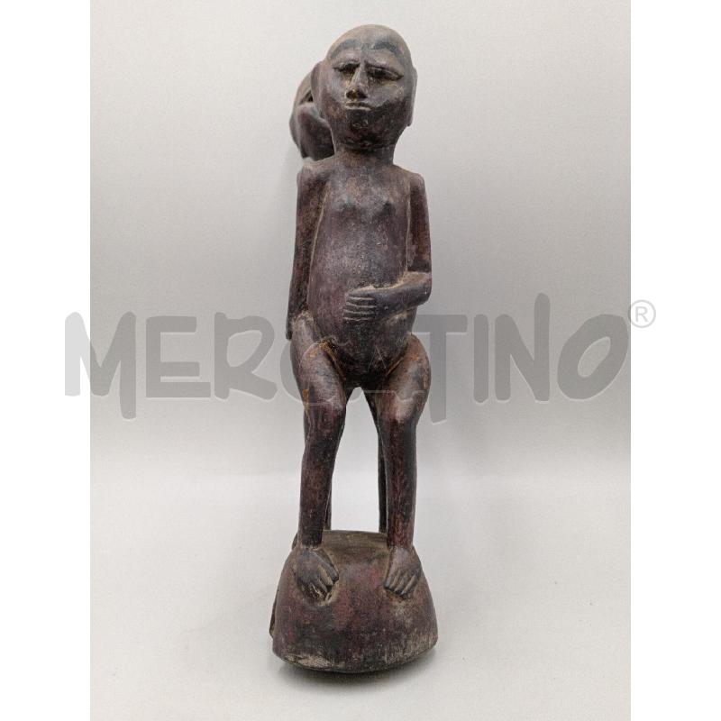 STATUA MAKONDE CONGO LEGNO COPPIA PERSONE ALTA CM 35 | Mercatino dell'Usato Moncalieri bengasi 3