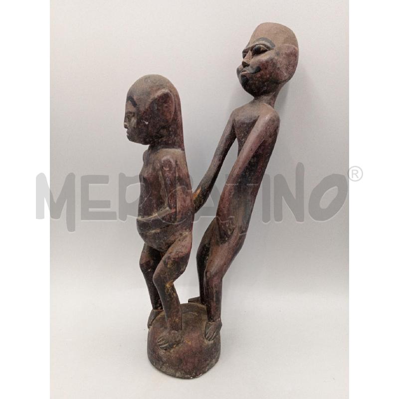 STATUA MAKONDE CONGO LEGNO COPPIA PERSONE ALTA CM 35 | Mercatino dell'Usato Moncalieri bengasi 4