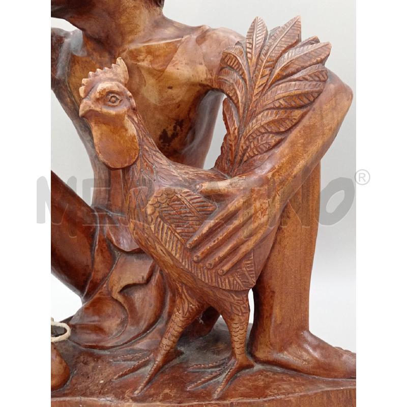 STATUA SCOLPITA LEGNO H. 44 | Mercatino dell'Usato Moncalieri bengasi 3