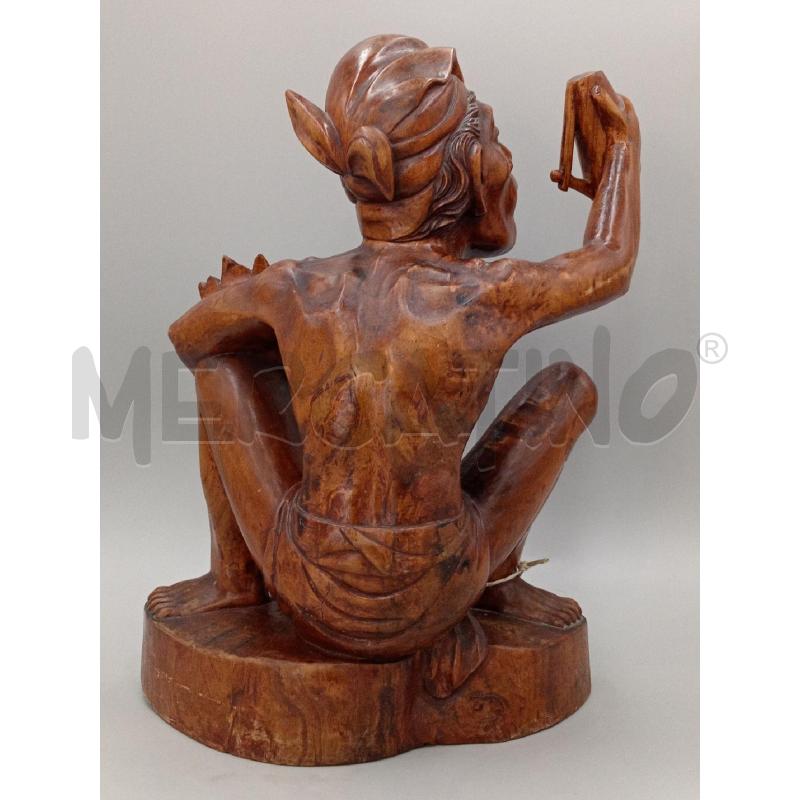 STATUA SCOLPITA LEGNO H. 44 | Mercatino dell'Usato Moncalieri bengasi 4