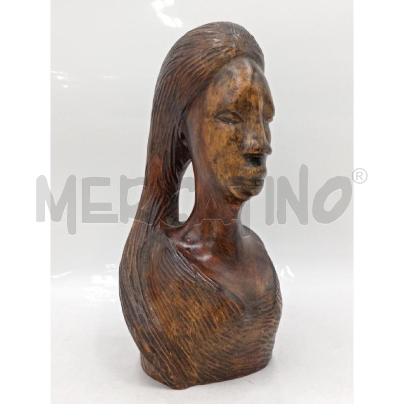 STATUA THEANO LEGNO VOLTO DONNA H.30 | Mercatino dell'Usato Moncalieri bengasi 1