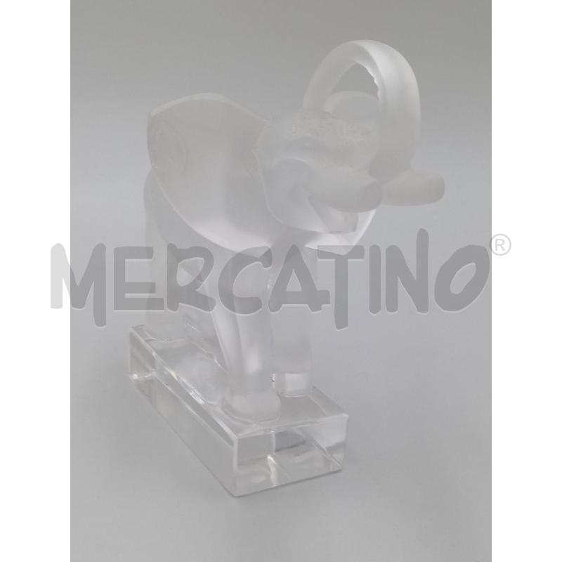 STATUA VETRO ELEFANTE SATINATO LALIQUE FRANCE C/ORECCHIO SBECCATO  | Mercatino dell'Usato Moncalieri bengasi 1