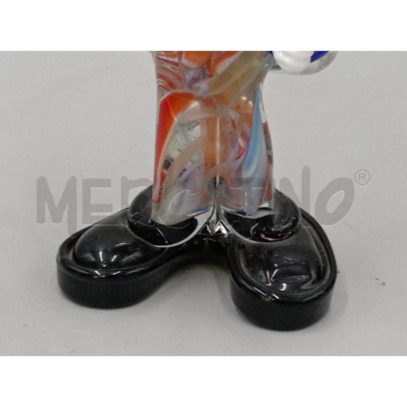 STATUA VETRO STILE MURANO PAGLIACCIO C/CAPPELLO AZZURRO  | Mercatino dell'Usato Moncalieri bengasi 2