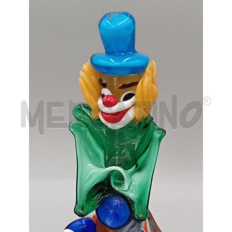 STATUA VETRO STILE MURANO PAGLIACCIO C/CAPPELLO AZZURRO  | Mercatino dell'Usato Moncalieri bengasi 4