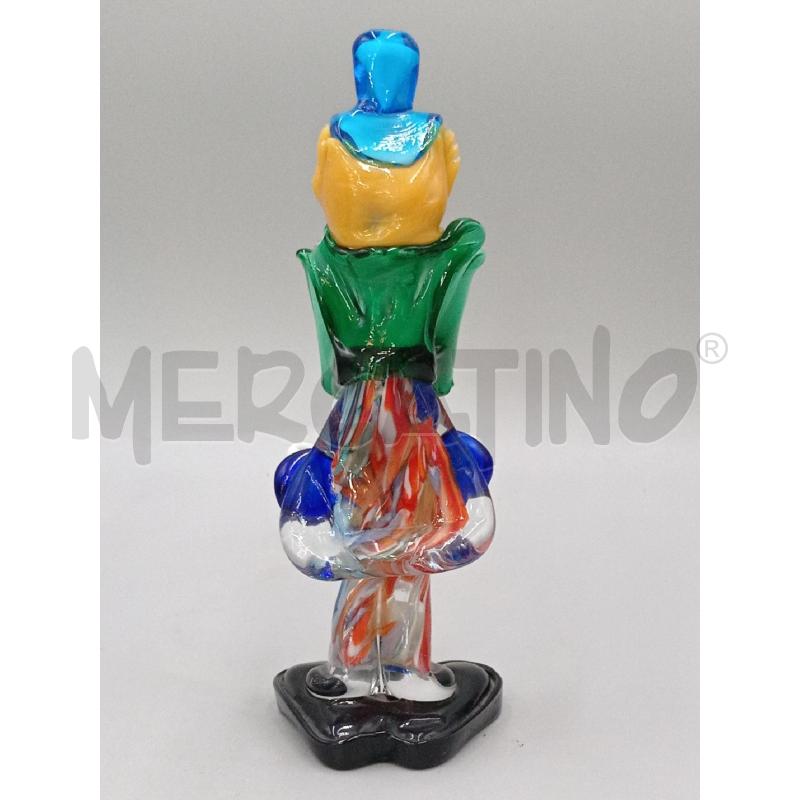STATUA VETRO STILE MURANO PAGLIACCIO C/CAPPELLO AZZURRO  | Mercatino dell'Usato Moncalieri bengasi 5