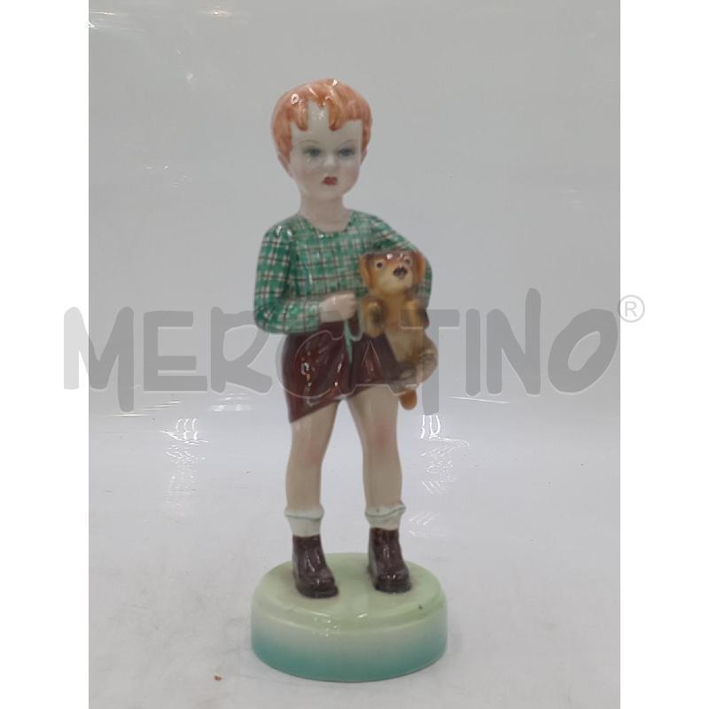 STATUETTA BIMBO CON CAGNOLINO RONZAN H.22 | Mercatino dell'Usato Moncalieri bengasi 1