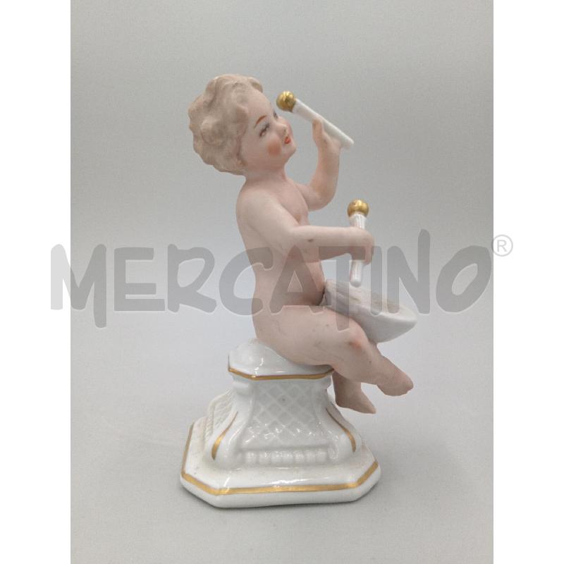 STATUETTA CAPODIMONTE PUTTO TAMBURINO CM 12 | Mercatino dell'Usato Moncalieri bengasi 2