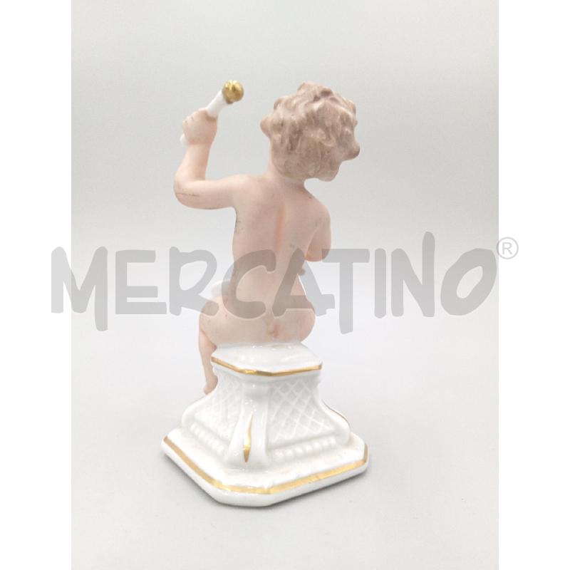 STATUETTA CAPODIMONTE PUTTO TAMBURINO CM 12 | Mercatino dell'Usato Moncalieri bengasi 3
