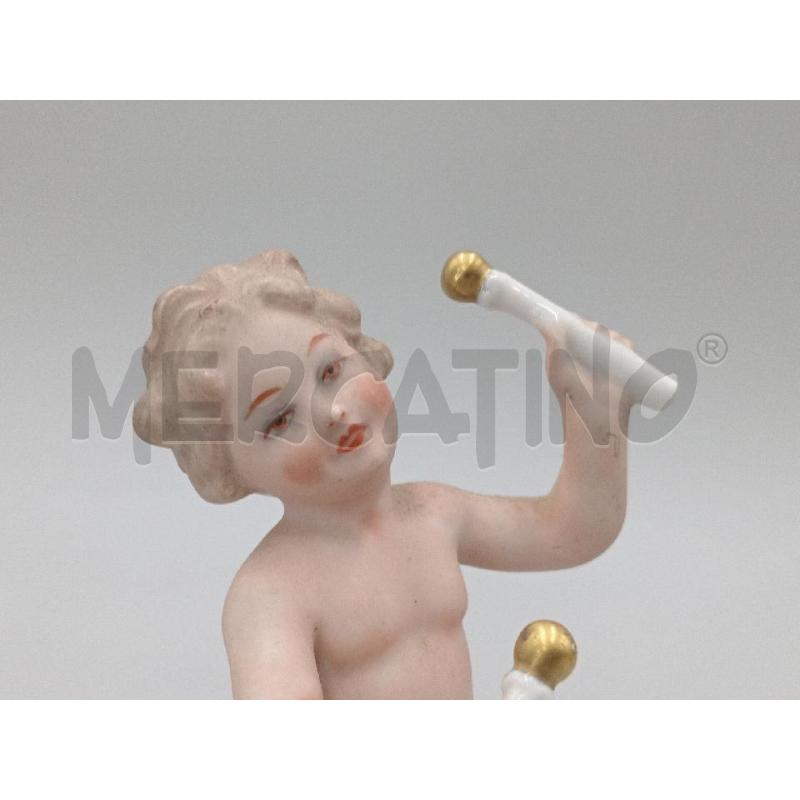 STATUETTA CAPODIMONTE PUTTO TAMBURINO CM 12 | Mercatino dell'Usato Moncalieri bengasi 5