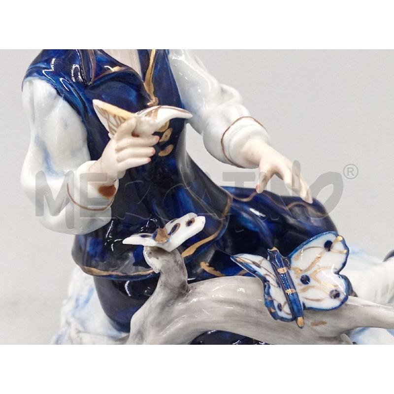 STATUETTA CERAMICA CAPODIMONTE BAMBINELLO C/FARFALLE C/ALI SBECCATE  | Mercatino dell'Usato Moncalieri bengasi 3