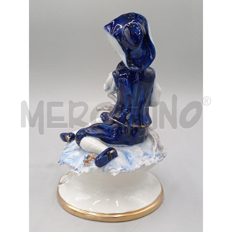STATUETTA CERAMICA CAPODIMONTE BAMBINELLO C/FARFALLE C/ALI SBECCATE  | Mercatino dell'Usato Moncalieri bengasi 4