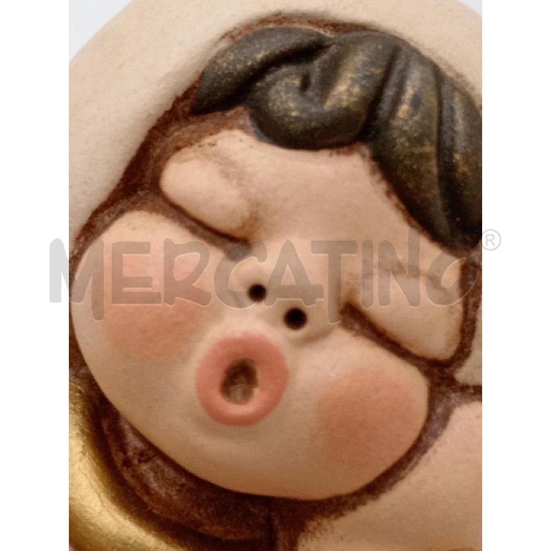 STATUETTA CERAMICA THUN ANGIOLETTO SEDUTO S/NUVOLA C/QUADRIFOGLIO DORATO  | Mercatino dell'Usato Moncalieri bengasi 4