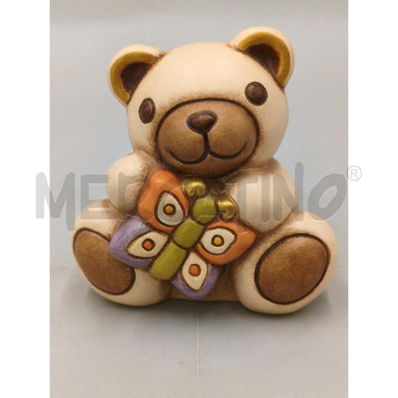 STATUETTA CERAMICA THUN ORSETTO SEDUTO C/FARFALLA  | Mercatino dell'Usato Moncalieri bengasi 1