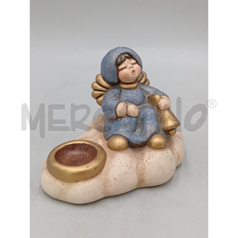 STATUETTA CERAMICA THUN PORTA CANDELA ANGIOLETTO VESTITO BLU  | Mercatino dell'Usato Moncalieri bengasi 1