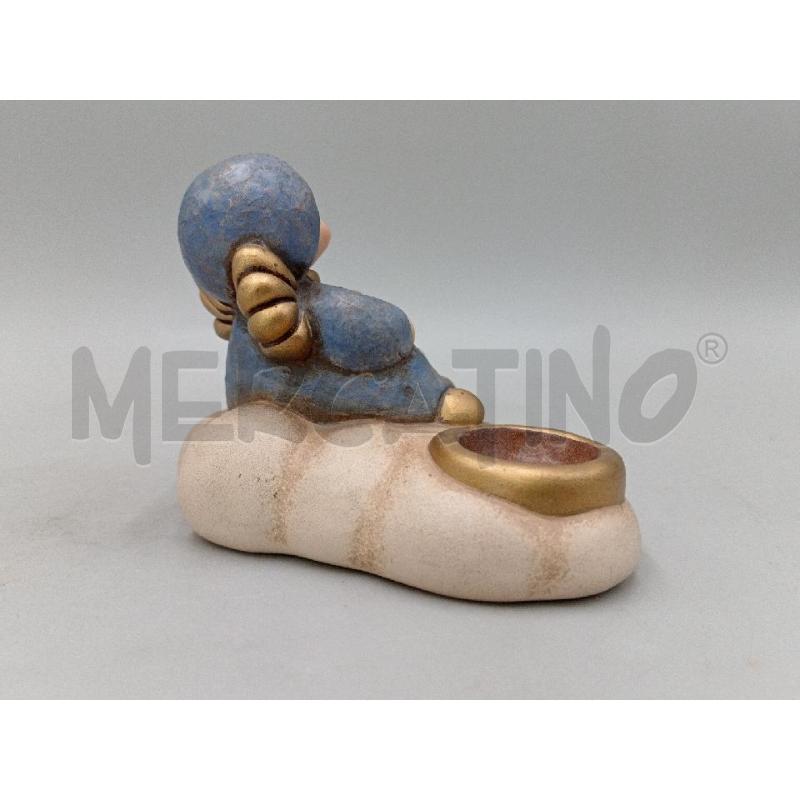 STATUETTA CERAMICA THUN PORTA CANDELA ANGIOLETTO VESTITO BLU  | Mercatino dell'Usato Moncalieri bengasi 2