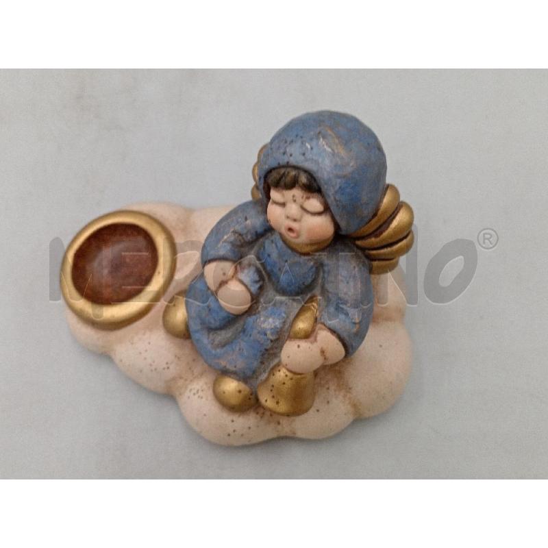 STATUETTA CERAMICA THUN PORTA CANDELA ANGIOLETTO VESTITO BLU  | Mercatino dell'Usato Moncalieri bengasi 3