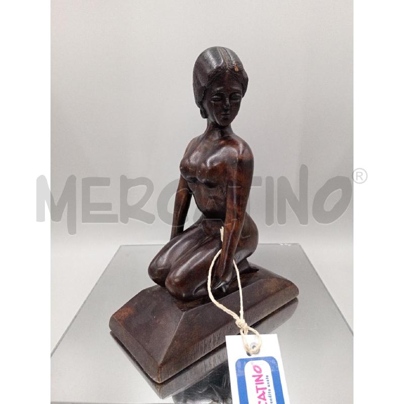 STATUETTA LEGNO SCOLPITA H. 30 | Mercatino dell'Usato Moncalieri bengasi 1