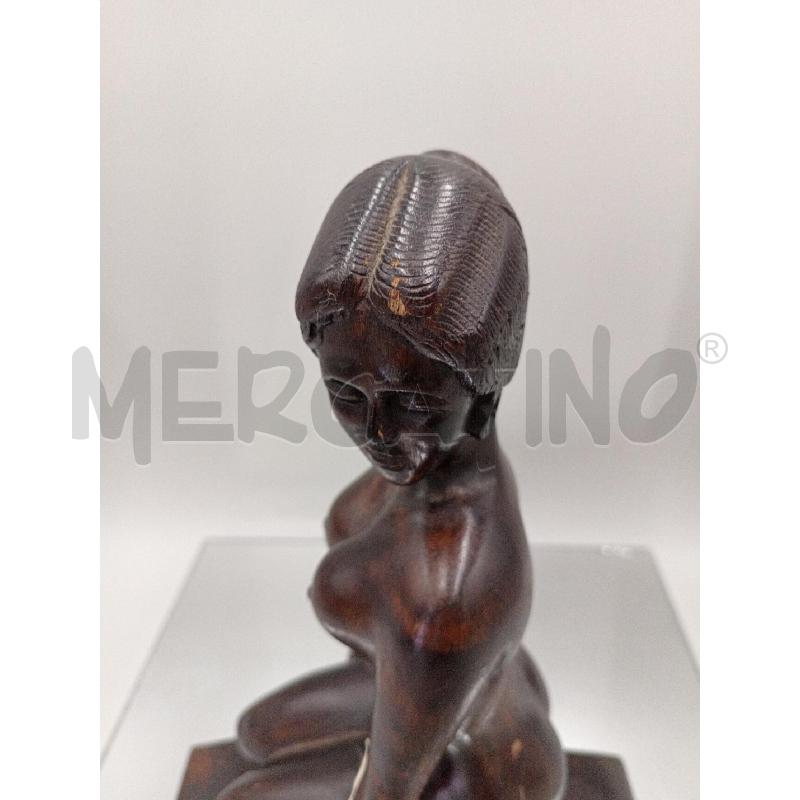STATUETTA LEGNO SCOLPITA H. 30 | Mercatino dell'Usato Moncalieri bengasi 5