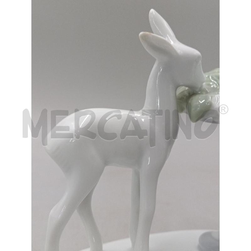 STATUETTA PORFCELLANA GEROLD BAVARIA BAMBINELLO E CERBIATTO BIANCO  | Mercatino dell'Usato Moncalieri bengasi 3