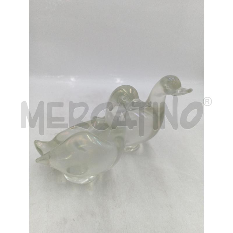 STATUETTE COPPIA ANATRE VETRO C/ALCUNE PARTI SBECCATE  | Mercatino dell'Usato Moncalieri bengasi 1