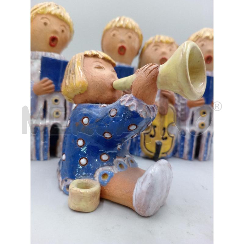 STATUETTE TERRACOTTA SMALTATA ANGIOLETTI DEL CORO  | Mercatino dell'Usato Moncalieri bengasi 2