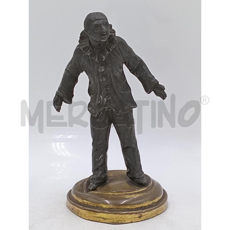 STATUINA BRONZO BASE OTTONE PIERROT | Mercatino dell'Usato Moncalieri bengasi 1