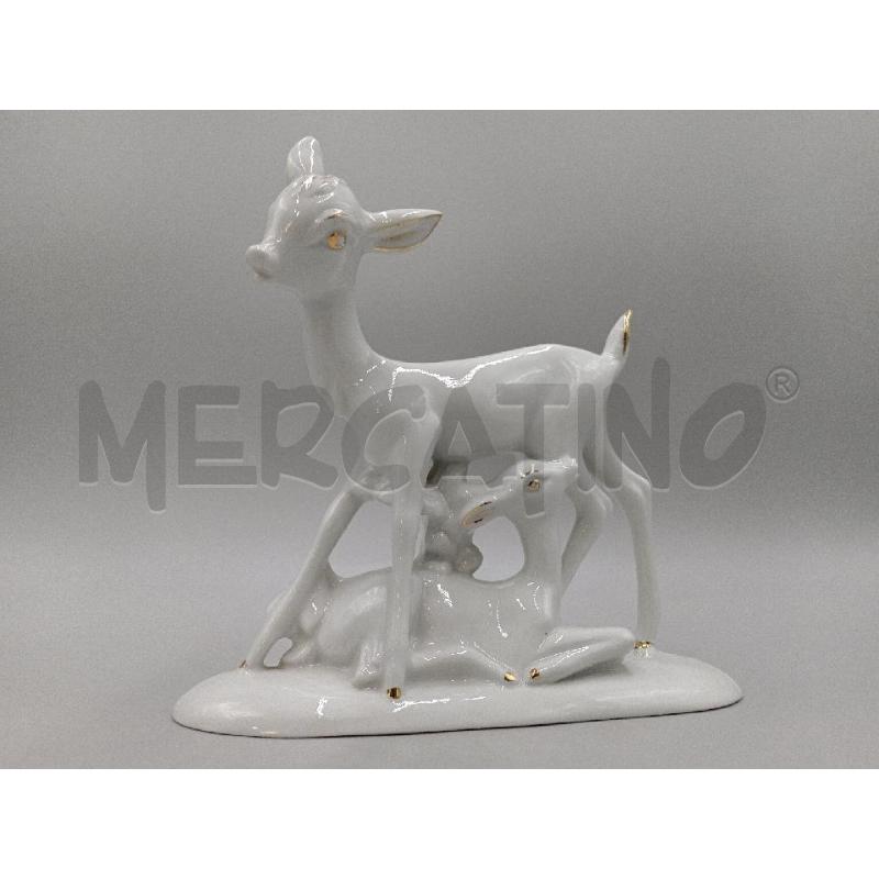 STATUINA CERBIATTI CAB FINISSIME PORCELLANE FIRENZE ALTO CM 21 | Mercatino dell'Usato Moncalieri bengasi 1