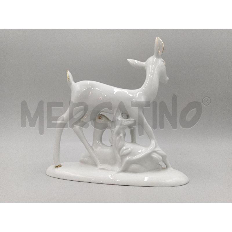 STATUINA CERBIATTI CAB FINISSIME PORCELLANE FIRENZE ALTO CM 21 | Mercatino dell'Usato Moncalieri bengasi 2