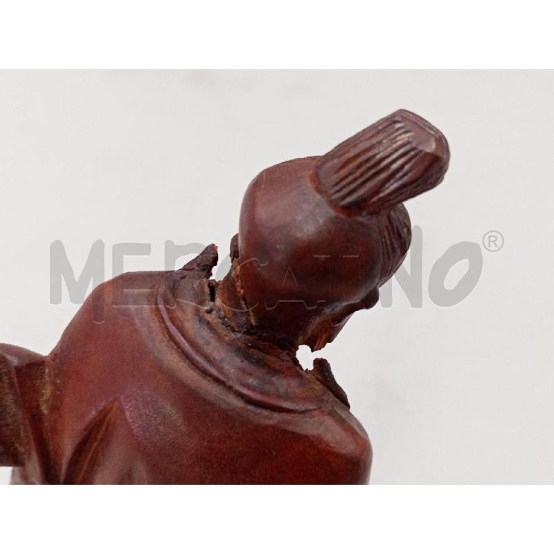 STATUINA PESCATORE ORIENTALE LEGNO SCOLPITO CM 13 | Mercatino dell'Usato Moncalieri bengasi 3