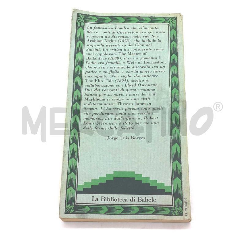 STEVENSON L'ISOLA DELLE VOCI COLLANA LETTURE FANTASTICHE LA BIBLIOTECA DI BABELE FRANCO MARIA RICCI  | Mercatino dell'Usato Moncalieri bengasi 2