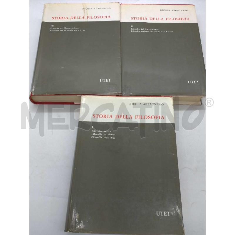 STORIA DELLA FILOSOFIA NICOLA ABBAGNANO EDIZIONE UTET 1982 3 VOLUMI | Mercatino dell'Usato Moncalieri bengasi 5