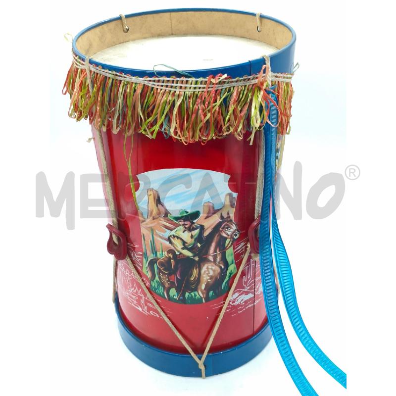 TAMBURO GIOCATTOLO VINTAGE INDIANI COWBOY MARCHESINI BOLOGNA N.529 CM 33 SENZA BACCHETTE | Mercatino dell'Usato Moncalieri bengasi 1
