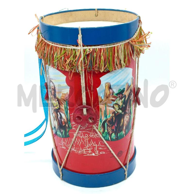 TAMBURO GIOCATTOLO VINTAGE INDIANI COWBOY MARCHESINI BOLOGNA N.529 CM 33 SENZA BACCHETTE | Mercatino dell'Usato Moncalieri bengasi 4