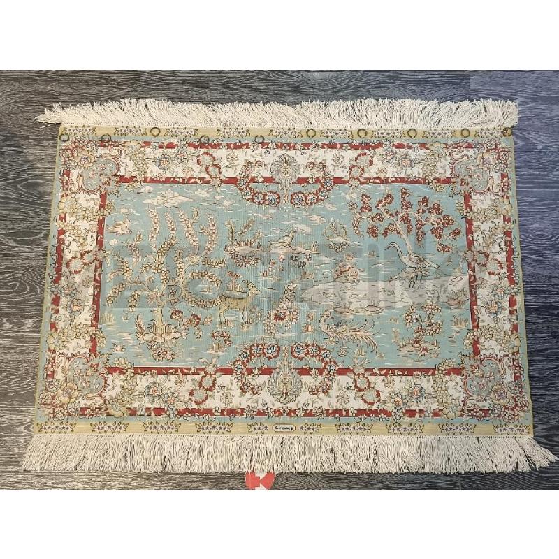 TAPPETO FIGURATIVO IRANIANO CM 62 X 93 | Mercatino dell'Usato Moncalieri bengasi 5