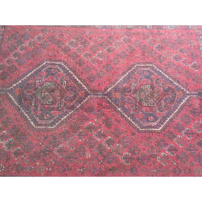 TAPPETO STILE CAUCASICO GEOMETRICO ROSSO  | Mercatino dell'Usato Moncalieri bengasi 3