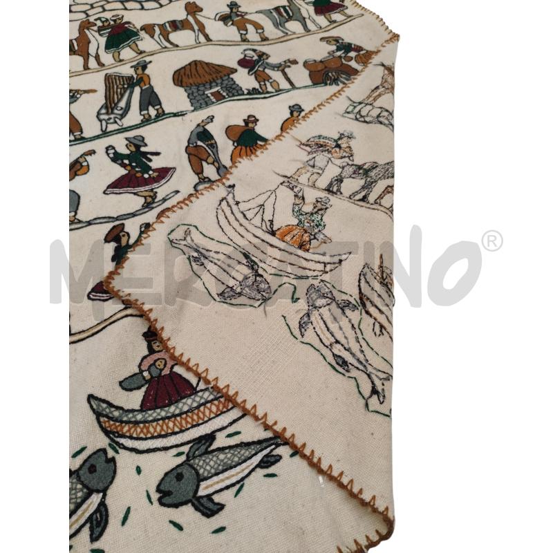 TAPPETO VINTAGE PERUVIANO ARTIGIANALE 140X100 CM C/LAVORAZIONE PERSONAGGI  | Mercatino dell'Usato Moncalieri bengasi 5