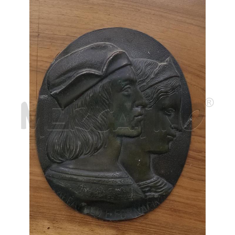 TARGA METALLO DANTE E BEATRICE C/PLACCA LEGNO   | Mercatino dell'Usato Moncalieri bengasi 2
