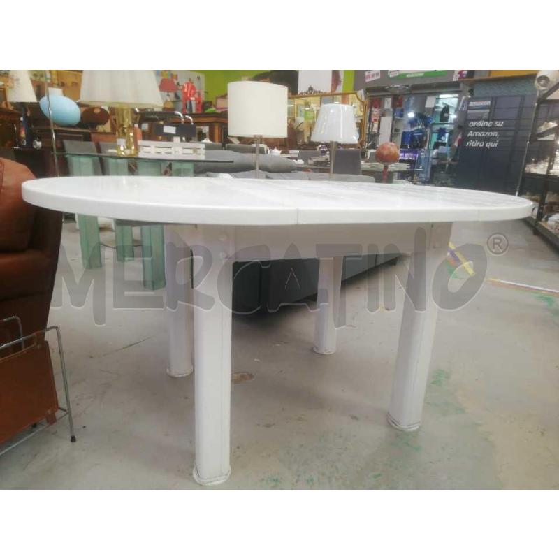 TAVOLINO GIARDINO TONDO PLASTICA BIANCA ALLUNGABILE | Mercatino dell'Usato Moncalieri bengasi 5