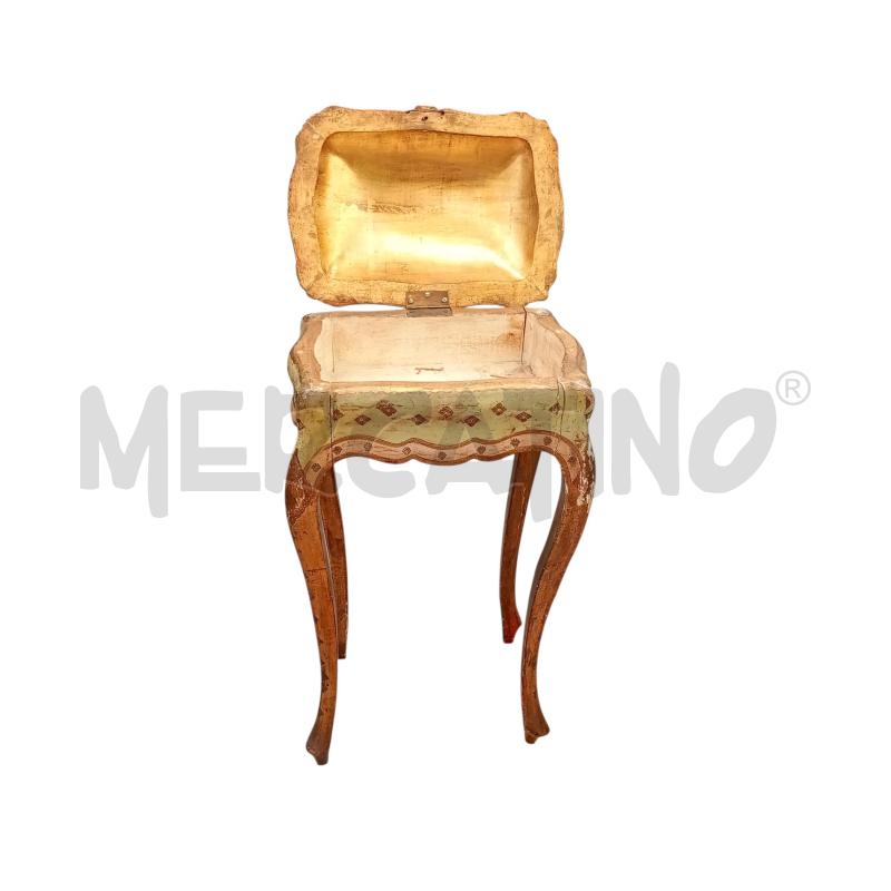 TAVOLINO PORTAGIOIE VINTAGE DORATO DIPINTO | Mercatino dell'Usato Moncalieri bengasi 2
