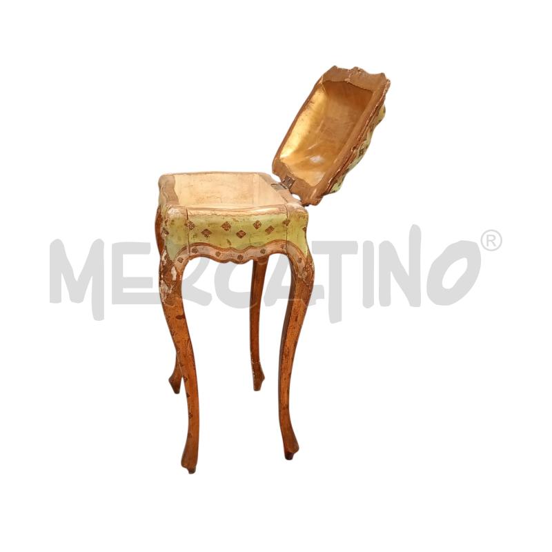 TAVOLINO PORTAGIOIE VINTAGE DORATO DIPINTO | Mercatino dell'Usato Moncalieri bengasi 3