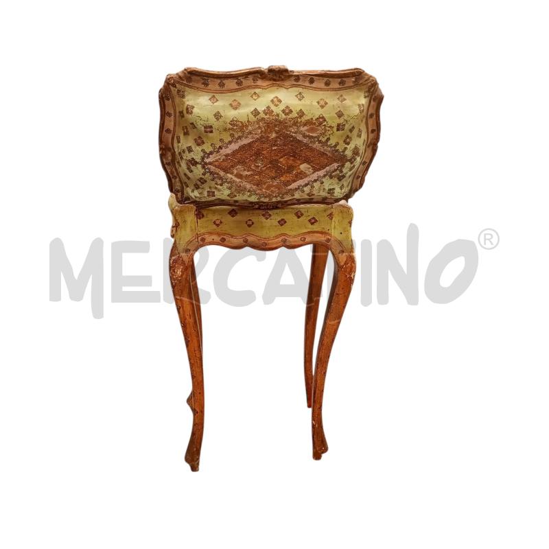 TAVOLINO PORTAGIOIE VINTAGE DORATO DIPINTO | Mercatino dell'Usato Moncalieri bengasi 4