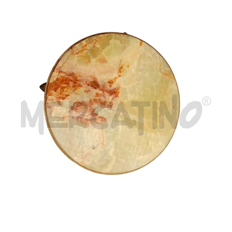 TAVOLINO TONDO BASE IN OTTONE RIPIANO ONICE | Mercatino dell'Usato Moncalieri bengasi 3