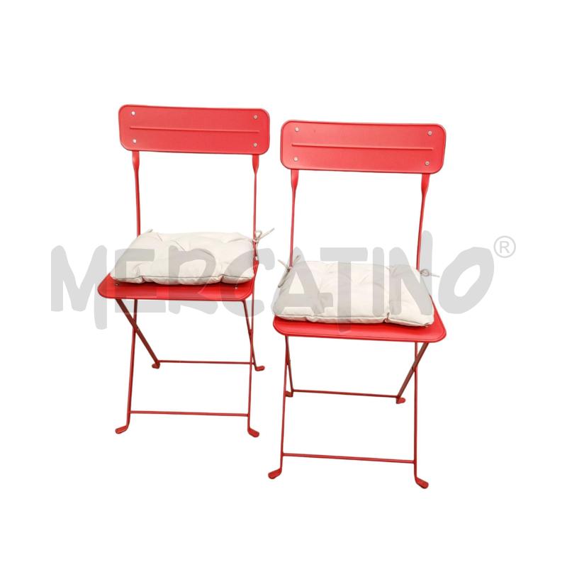 TAVOLINO TONDO IKEA ROSSO + 2 SEDIE PIEGHEVOLI | Mercatino dell'Usato Moncalieri bengasi 2