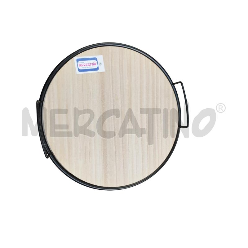 TAVOLINO TONDO MODERNO RIPIANO LEGNO STRUTTURA METALLO | Mercatino dell'Usato Moncalieri bengasi 4