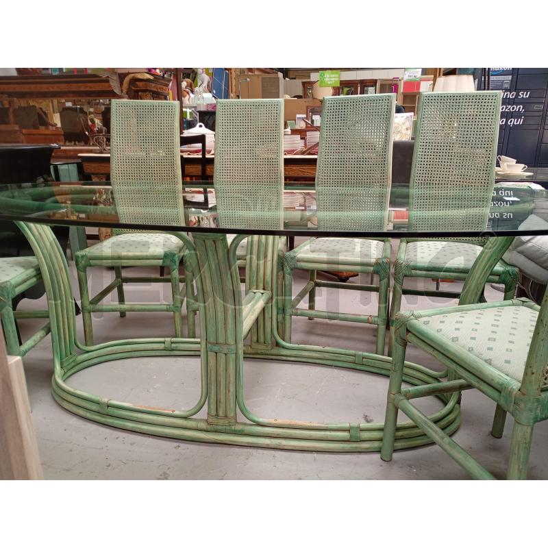 TAVOLO OVALE BAMBU' + 6 SEDIE | Mercatino dell'Usato Moncalieri bengasi 1