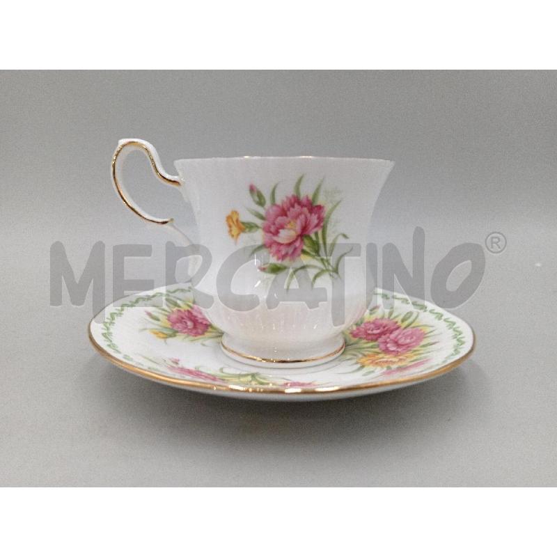 TAZZA PORCELLANA QUEEN'S GENNAIO DECORO FIORI | Mercatino dell'Usato Moncalieri bengasi 2