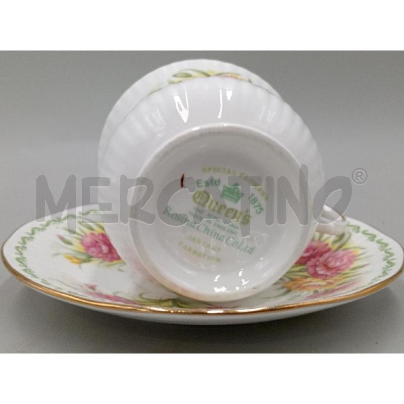 TAZZA PORCELLANA QUEEN'S GENNAIO DECORO FIORI | Mercatino dell'Usato Moncalieri bengasi 4