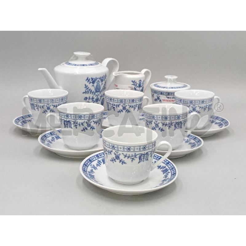 TAZZINE 6+3 CERAMICA KAHLA MADE IN ODR C/DECORO FLOREALE BLU  | Mercatino dell'Usato Moncalieri bengasi 1